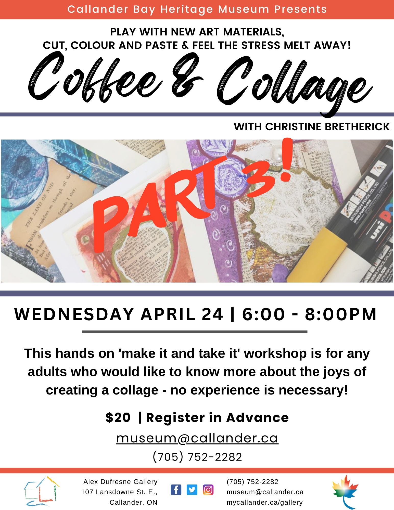 coffee and collage event poster